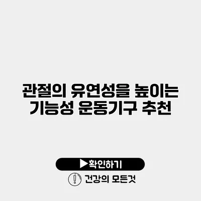 관절의 유연성을 높이는 기능성 운동기구 추천