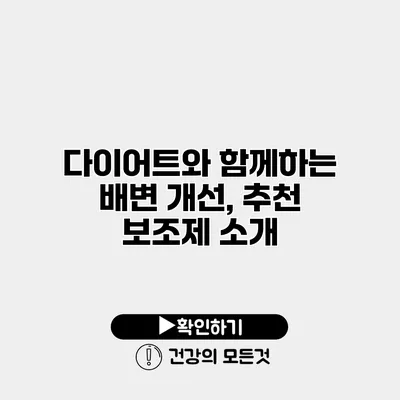 다이어트와 함께하는 배변 개선, 추천 보조제 소개
