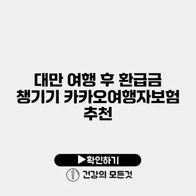 대만 여행 후 환급금 챙기기 카카오여행자보험 추천