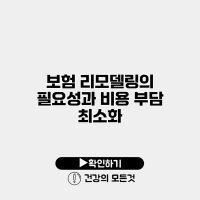 보험 리모델링의 필요성과 비용 부담 최소화