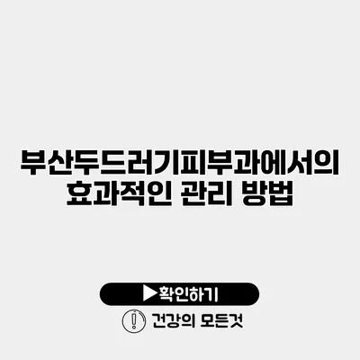 부산두드러기피부과에서의 효과적인 관리 방법