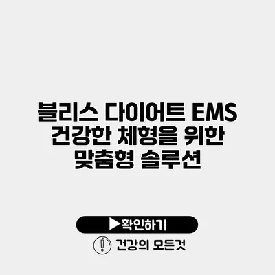 블리스 다이어트 EMS 건강한 체형을 위한 맞춤형 솔루션