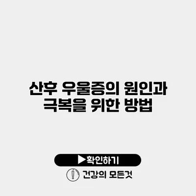 산후 우울증의 원인과 극복을 위한 방법