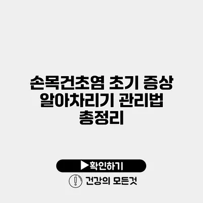 손목건초염 초기 증상 알아차리기 관리법 총정리