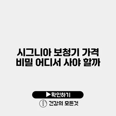 시그니아 보청기 가격 비밀 어디서 사야 할까?