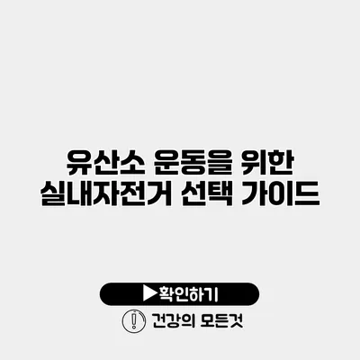 유산소 운동을 위한 실내자전거 선택 가이드