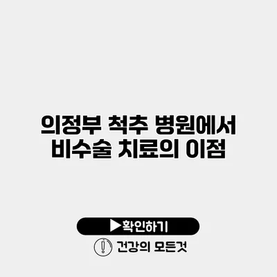 의정부 척추 병원에서 비수술 치료의 이점