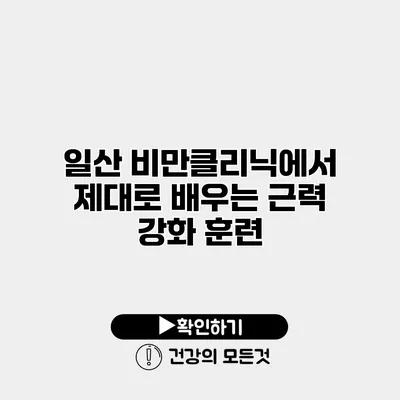 일산 비만클리닉에서 제대로 배우는 근력 강화 훈련