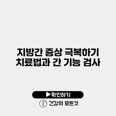 지방간 증상 극복하기 치료법과 간 기능 검사