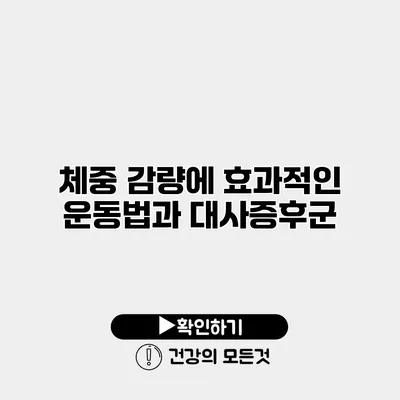 체중 감량에 효과적인 운동법과 대사증후군