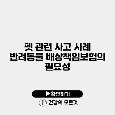 펫 관련 사고 사례 반려동물 배상책임보험의 필요성
