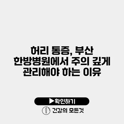 허리 통증, 부산 한방병원에서 주의 깊게 관리해야 하는 이유