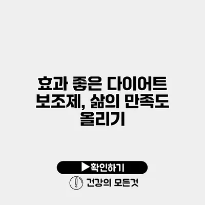 효과 좋은 다이어트 보조제, 삶의 만족도 올리기