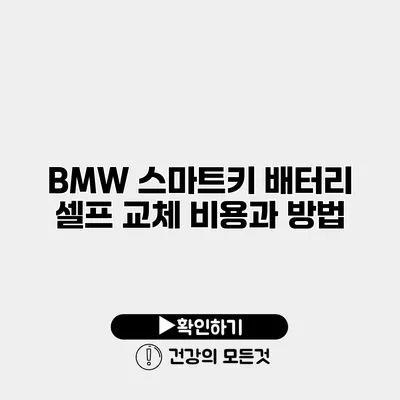 BMW 스마트키 배터리 셀프 교체 비용과 방법