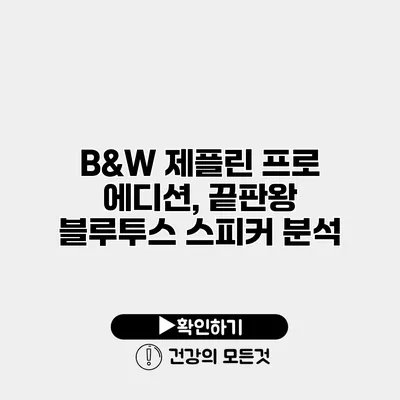 B&W 제플린 프로 에디션, 끝판왕 블루투스 스피커 분석
