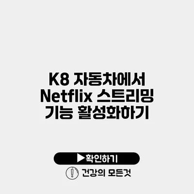 K8 자동차에서 Netflix 스트리밍 기능 활성화하기
