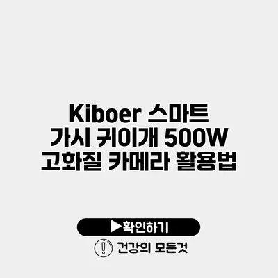 Kiboer 스마트 가시 귀이개 500W 고화질 카메라 활용법