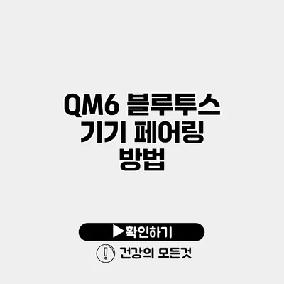 QM6 블루투스 기기 페어링 방법