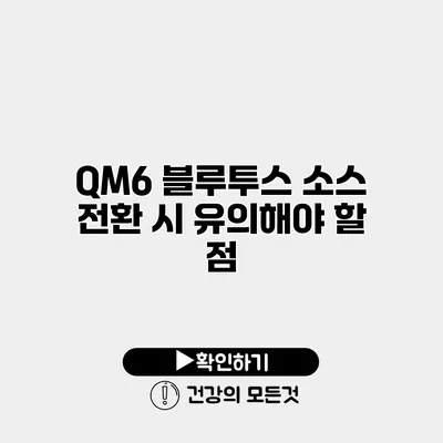 QM6 블루투스 소스 전환 시 유의해야 할 점