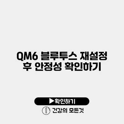 QM6 블루투스 재설정 후 안정성 확인하기