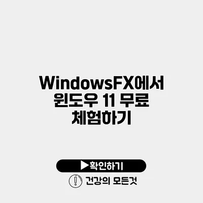 WindowsFX에서 윈도우 11 무료 체험하기