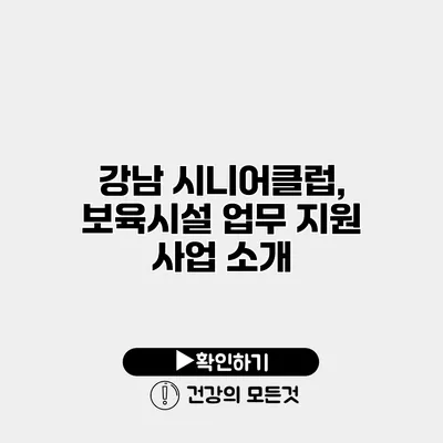 강남 시니어클럽, 보육시설 업무 지원 사업 소개