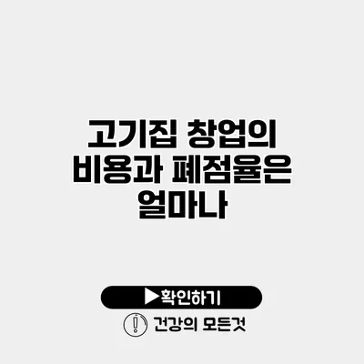 고기집 창업의 비용과 폐점율은 얼마나?