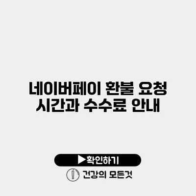 네이버페이 환불 요청 시간과 수수료 안내