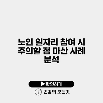 노인 일자리 참여 시 주의할 점 마산 사례 분석