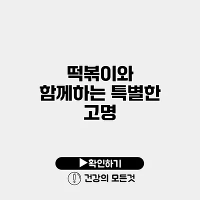 떡볶이와 함께하는 특별한 고명
