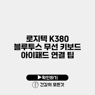 로지텍 K380 블루투스 무선 키보드 아이패드 연결 팁
