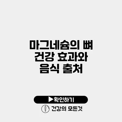 마그네슘의 뼈 건강 효과와 음식 출처