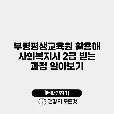 부평평생교육원 활용해 사회복지사 2급 받는 과정 알아보기