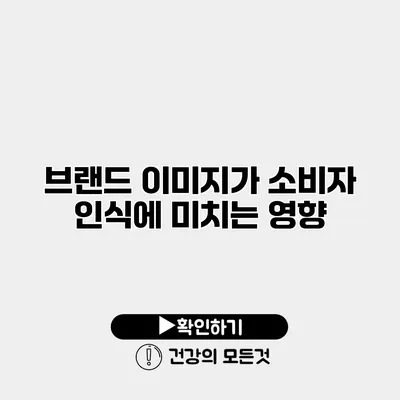 브랜드 이미지가 소비자 인식에 미치는 영향