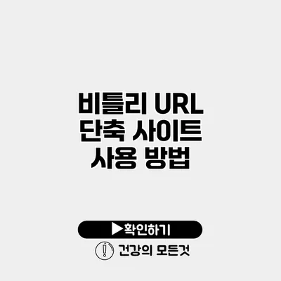 비틀리 URL 단축 사이트 사용 방법