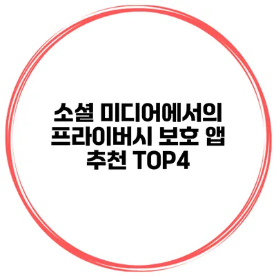 소셜 미디어에서의 프라이버시 보호 앱 추천 TOP4