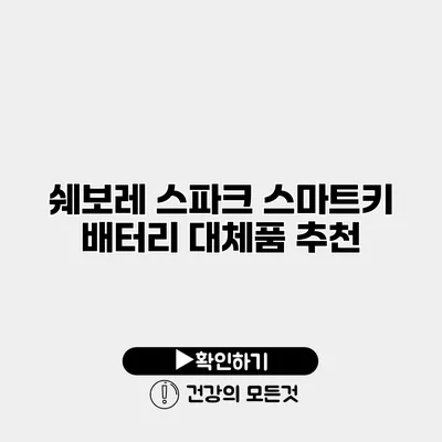 쉐보레 스파크 스마트키 배터리 대체품 추천