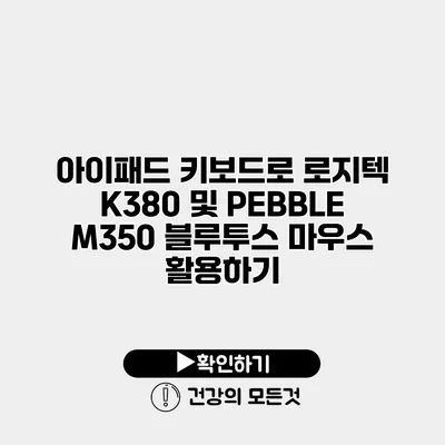 아이패드 키보드로 로지텍 K380 및 PEBBLE M350 블루투스 마우스 활용하기