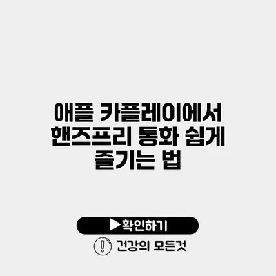 애플 카플레이에서 핸즈프리 통화 쉽게 즐기는 법
