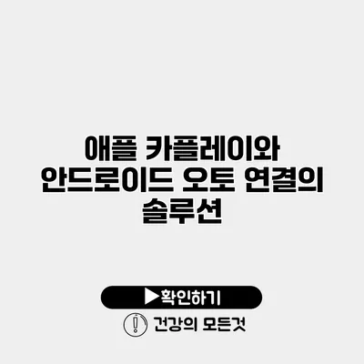 애플 카플레이와 안드로이드 오토 연결의 솔루션