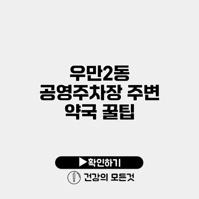 우만2동 공영주차장 주변 약국 꿀팁