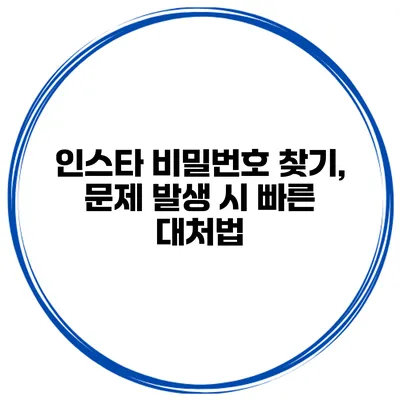 인스타 비밀번호 찾기, 문제 발생 시 빠른 대처법