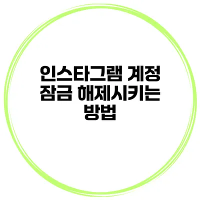 인스타그램 계정 잠금 해제시키는 방법