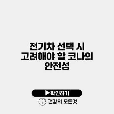 전기차 선택 시 고려해야 할 코나의 안전성