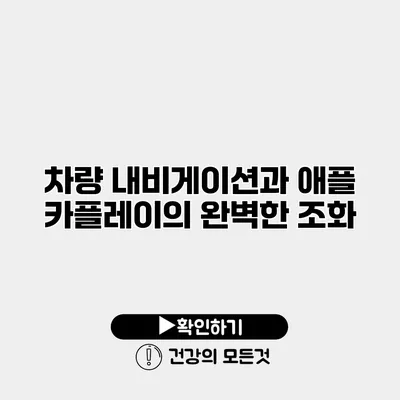 차량 내비게이션과 애플 카플레이의 완벽한 조화
