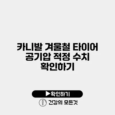 카니발 겨울철 타이어 공기압 적정 수치 확인하기