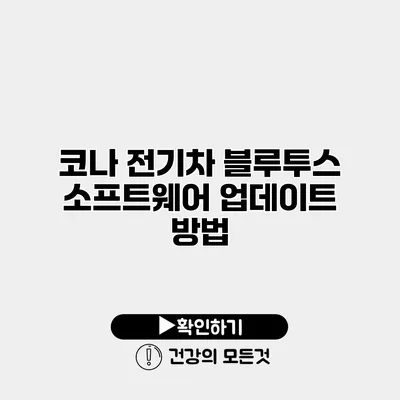 코나 전기차 블루투스 소프트웨어 업데이트 방법