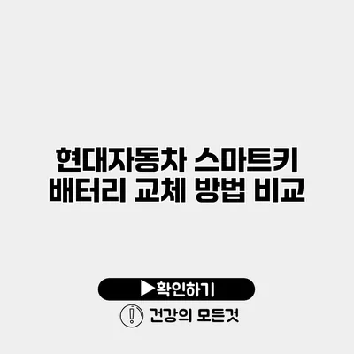 현대자동차 스마트키 배터리 교체 방법 비교