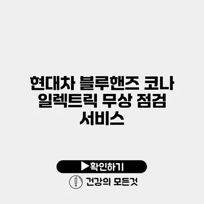 현대차 블루핸즈 코나 일렉트릭 무상 점검 서비스