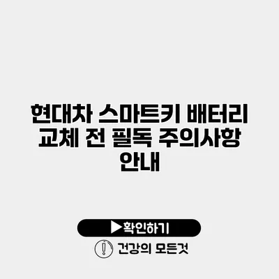 현대차 스마트키 배터리 교체 전 필독 주의사항 안내